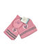 Gift-Me Kids Beanie Set with Scarf & Gloves Knitted Pink