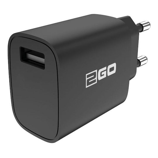 2GO 2GO Handyladegerät Ohne Kabel mit USB-A Ausgangsanschlüsse 12W Schwarzes (797271)