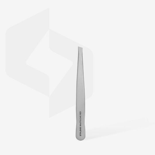 Staleks Augenbrauenpinzette mit Schräger Spitze Silber