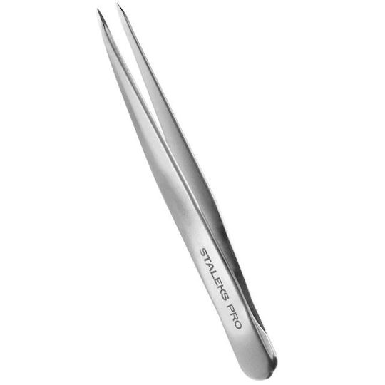 Staleks Eyebrow Tweezer with Slanted Nose Silver