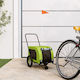 vidaXL Dog Carrying Green Bicycle Trailer for 30kg Pets L124xW53xH53cm