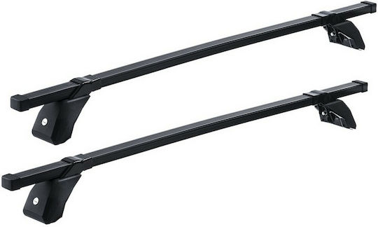 Hermes Car Roof Bars Metallic GS1 for Opel Vectra 4D Sedan 1989-2001 Set with Roof Rack Legs and Lock Black