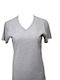 Bodymove Damen T-shirt mit V-Ausschnitt grey