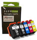 Planetink Pack Kompatibler Tinten Epson InkJet 202XL 56ml Mehrere Farben / Schwarz 5 Stück