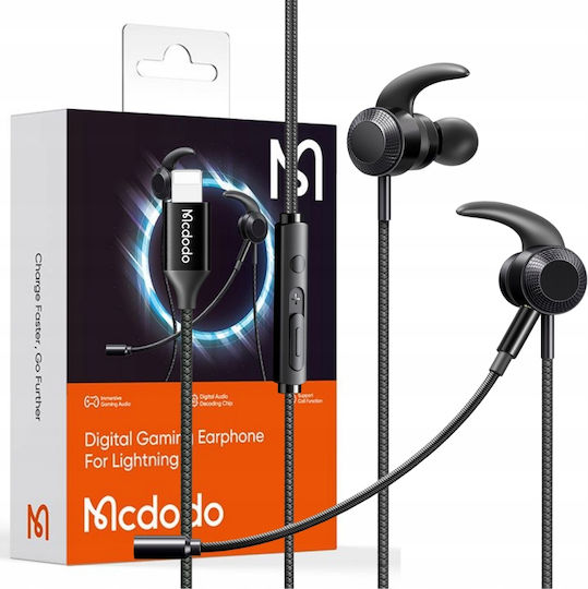 Mcdodo HP-1350 În ureche Handsfree cu două căști cu mufă Lightning Negru