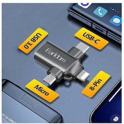 Earldom Lightning / USB-C / mini USB Male to USB-A Female Earldom Lightning / USB-C / mini USB Male to USB-A Female