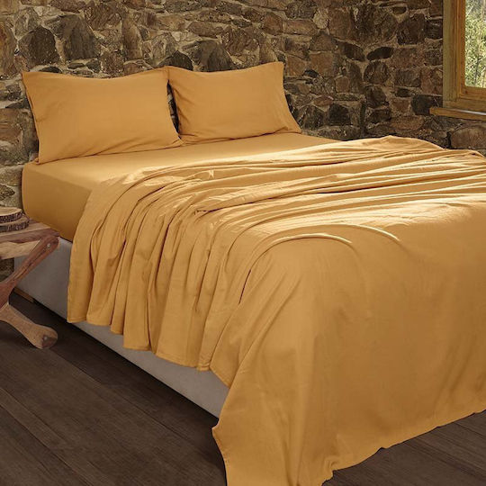 Peiraiki Patraiki Cearșaf Single Flanel 170x280cm. Marigold