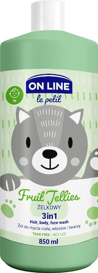 On Line Copii Gel de dus & Șampon Le Petit Fruit Jellies 3 In 1 pentru Descurcare Ușoară în Formă de Gel 850ml