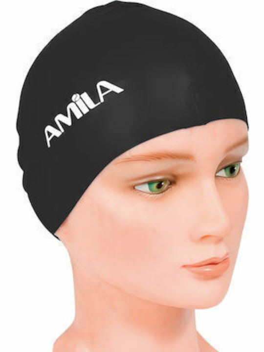 Amila Silicone Adults Swimming Cap Black