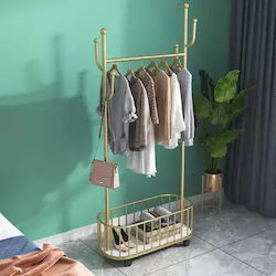 Viosarp Κρεμάστρα Δαπέδου από Μέταλλο Χρυσή 60x32x170cm