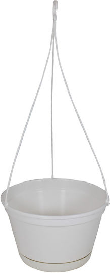 Sic Plast Kunststoff Blumentopf Weiß mit Untersetzer 26x26x63cm