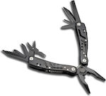 Alpin Multitool Schwarz mit Klinge aus Rostfreier Stahl