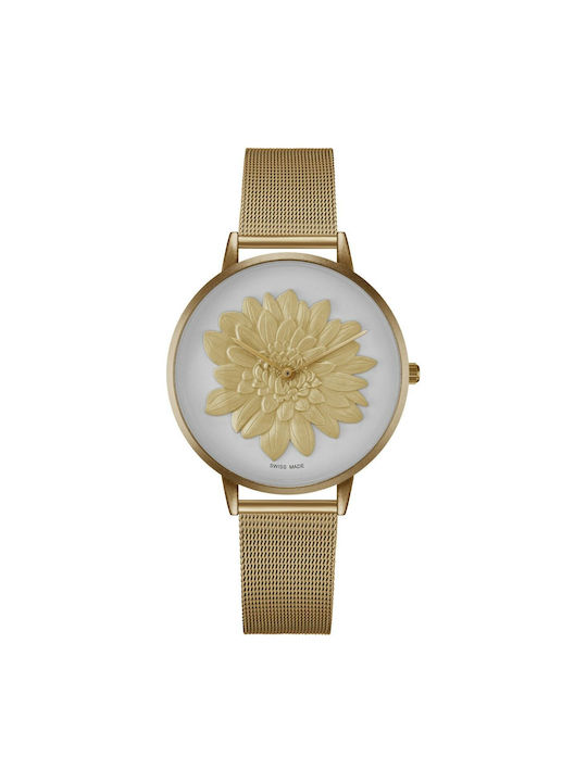 Bellevue Uhr mit Gold Metallarmband