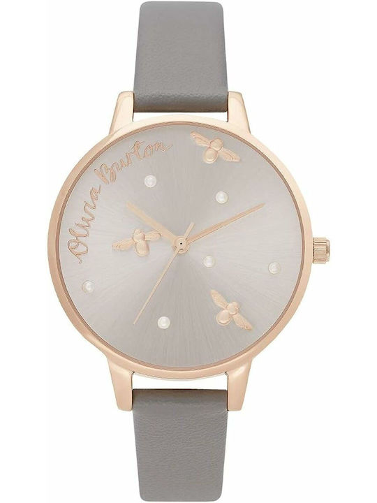 Olivia Burton Ρολόι Μπαταρίας με Δερμάτινο Λουράκι
