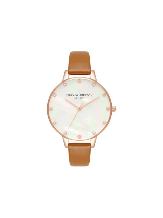 Olivia Burton Watch with Brown Leather Strap
