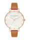 Olivia Burton Γυναικείο Ρολόι 34mm Μπαταρίας με Καφέ Δερμάτινο Λουράκι
