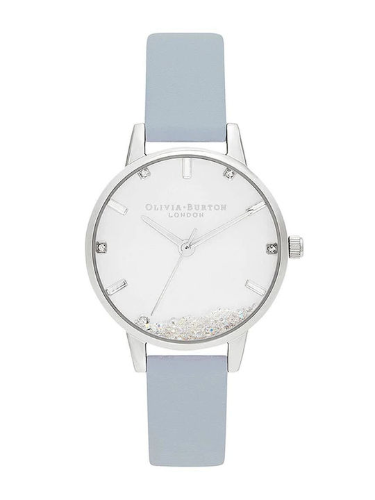 Olivia Burton Дамски Часовник 30мм Кварцов със Синя Кожена Каишка