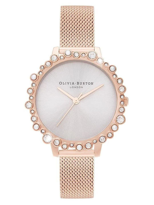 Olivia Burton Γυναικείο Ρολόι 30mm Μπαταρίας με Ροζ Χρυσό Μεταλλικό Μπρασελέ