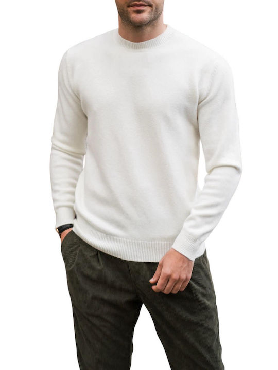 Bread and Buttons Herren Langarm-Pullover White