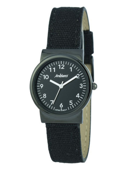 Arabians Damen Uhr mit Schwarz Lederarmband