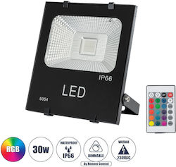 GloboStar Στεγανός Προβολέας LED 30W RGB με Τηλεχειριστήριο IP66