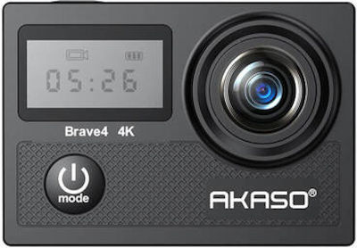 Akaso Brave 4 Action Kamera 4K Ultra HD Unterwasser (mit Gehäuse) mit WiFi Zubehör-Kit Schwarz mit Bildschirm 2"