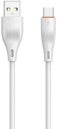 T-Phox USB 2.0 Cable USB-C male - USB-C Λευκό 1m