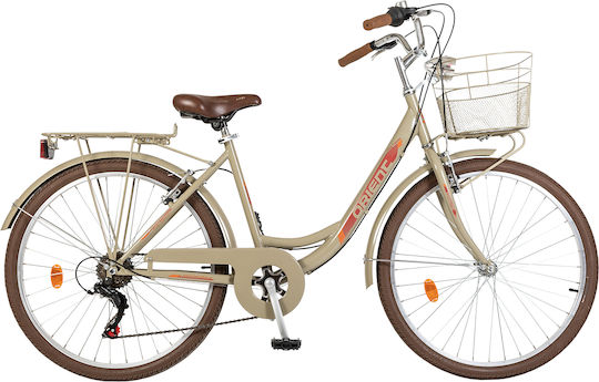 Orient Classic 6sp 26" 2024 Beige Bike City with 6 Speeds