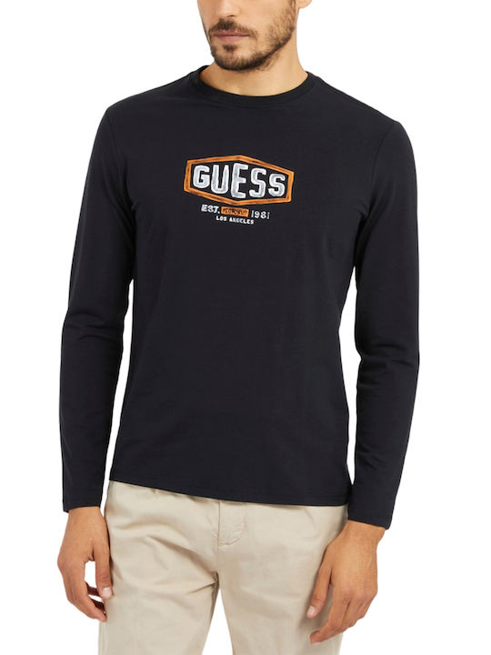 Guess Bluza Bărbătească cu Mânecă Lungă BLACK