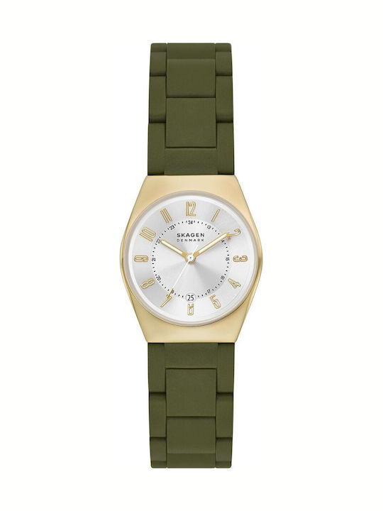Ceas Dama 26mm Baterie Cu Brățară Verde Din Oțel