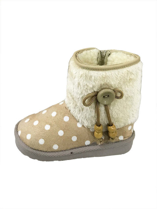 Ustyle Kids Boots with Zipper Beige