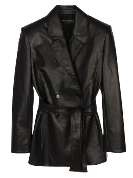 BCBG Maxazria Blazer pentru femei Piele Sacou Black