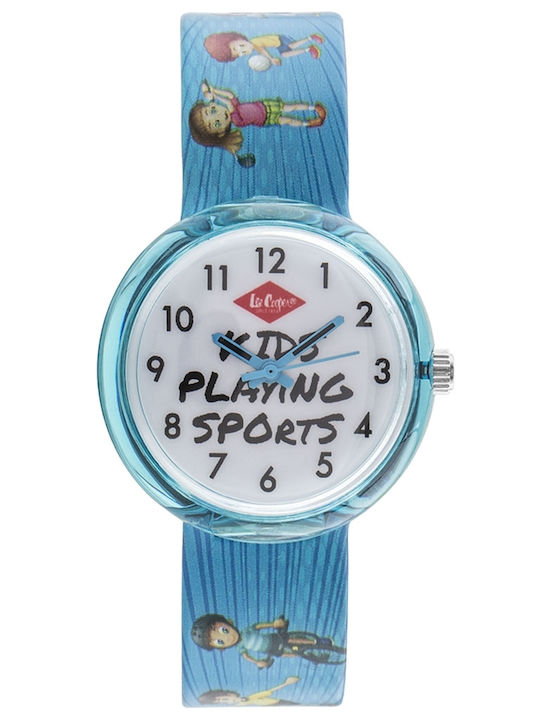 Lee Cooper Kinder-Analoguhr mit Kautschuk/Plastikarmband Blau