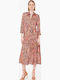 Amimone Summer Midi Shirt Dress Satin
