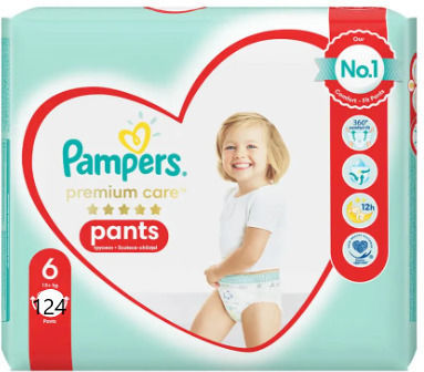 Pampers Premium Care Premium Care Pants Πάνες Βρακάκι No. 6 για 15+kg 124τμχ