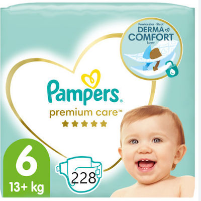 Pampers Premium Care Πάνες με Αυτοκόλλητο No. 6 για 13+kg 228τμχ