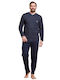 Rafael Men's Winter Cotton Pajamas Set Blue