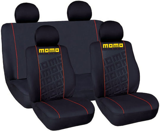 Car Cover Set 8pcs Velvet Black / Yellow