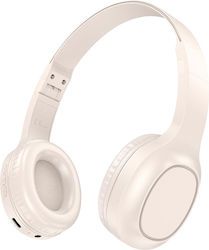 Hoco Charm W46 Ασύρματα Bluetooth Over Ear Hi-Fi Ακουστικά με 20 ώρες Λειτουργίας Milky White