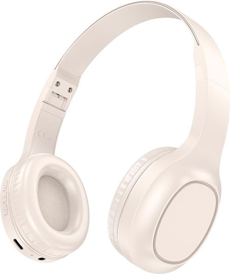 Hoco Charm W46 Bluetooth Wireless Over Ear Headphones with 20 hours of Operation Milky White