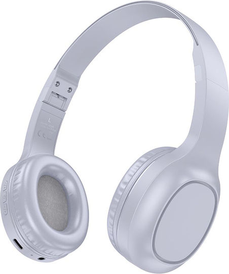 Hoco Charm W46 Bluetooth Wireless Over Ear Headphones with 20 hours of Operation Light Blue Gray
