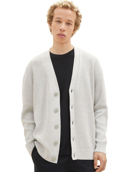 Cardigan Tricotat pentru Bărbați Men's Cardigans Light Stone Grey Melange