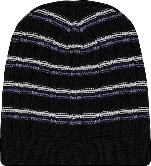 Beanie Beanie Knitted Black/Purple