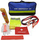 Car Safety KTEO Set with First Aid Kit Fire Extinguisher Warning Triangle Reflective Vest Jump Leads Tow Rope Emergency Hammer & Gloves