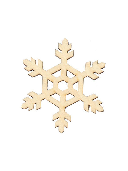 Κρεμαστό Στολίδι Χιονονιφάδα Ξύλινη 0.3x7.5cm