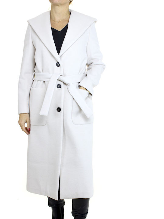 Emporio Co Women's Midi Coat Ecru (Ecru)