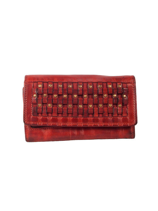 Hill Burry Μεγάλο Δερμάτινο Γυναικείο Πορτοφόλι με RFID Κόκκινο