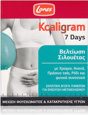 Lanes Kcaligram 7 Days Βελτίωση Σιλουέτας Μείωση Φουσκώματος & Κατακράτησης Υγρών Συμπλήρωμα για Αδυνάτισμα 14 ταμπλέτες 14 κάψουλες