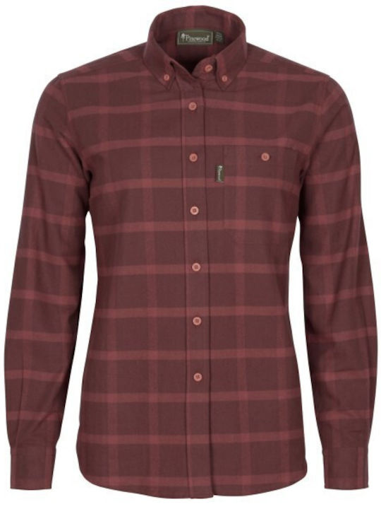 Pinewood Women's Checked Long Sleeve Shirt Burgundy