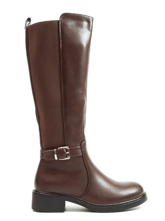 Alta Moda Damenstiefel mit Gummizug Braun